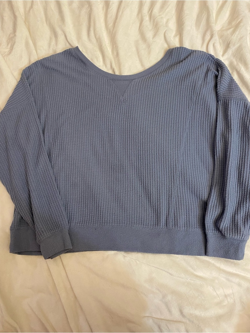 Aeropostale Women's Waffle-Knit Pullover - Blue
